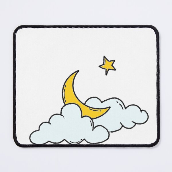 Item preview, Ramadan Crescent Moon and Star in Clouds Illustration designed and sold by art.paperplanes.
