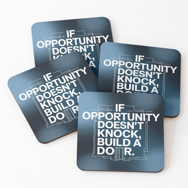 Item preview, "If Opportunity Doesn’t Knock, Build a Door" | Motivational Entrepreneur Quote | Startup Office Decor | Business Mindset Art designed and sold by TrendSh0p.