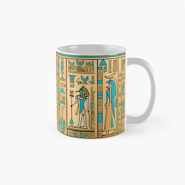 Artikelvorschau, Türkis & Gold Altägyptische Hieroglyphen entworfen und verkauft von AmoreDesignsUK.
