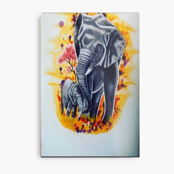 Item preview, Elephant mom and baby  designed and sold by INK-LINE DESIGNS .