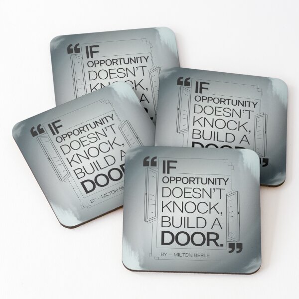 Item preview, "If Opportunity Doesn’t Knock, Build a Door" | Motivational Entrepreneur Quote | Startup Office Decor | Business Mindset Art 2 designed and sold by TrendSh0p.