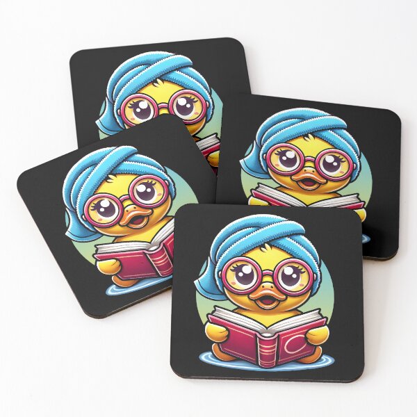Item preview, Adorable Reading Duck – Cute Cartoon Book Lover with Glasses and Cozy Bath Towel designed and sold by DrawHandArt.