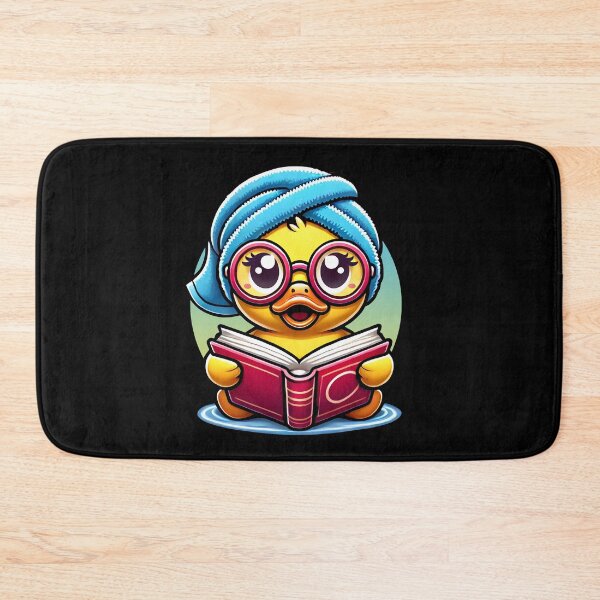 Item preview, Adorable Reading Duck – Cute Cartoon Book Lover with Glasses and Cozy Bath Towel designed and sold by DrawHandArt.
