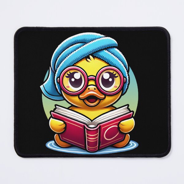 Item preview, Adorable Reading Duck – Cute Cartoon Book Lover with Glasses and Cozy Bath Towel designed and sold by DrawHandArt.