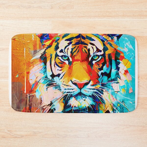 Item preview, Geometric Abstract Tiger – Colorful Digital Animal Portrait designed and sold by caracatita75.