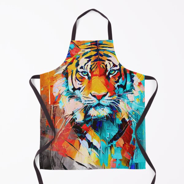 Item preview, Geometric Abstract Tiger – Colorful Digital Animal Portrait designed and sold by caracatita75.