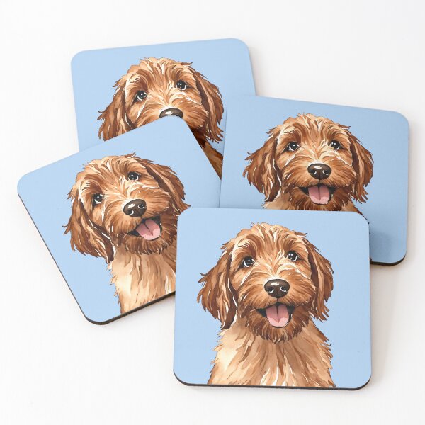 Item preview, Golden Doodle Watercolor Puppy (blue) designed and sold by Magnolia Valley Art.