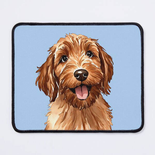 Item preview, Golden Doodle Watercolor Puppy (blue) designed and sold by Magnolia Valley Art.