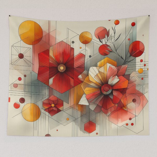 Item preview, Modern Floral Red Abstract Flowers  designed and sold by GraphicsClub.