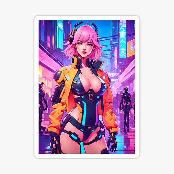 Neon Future Goddess Sticker