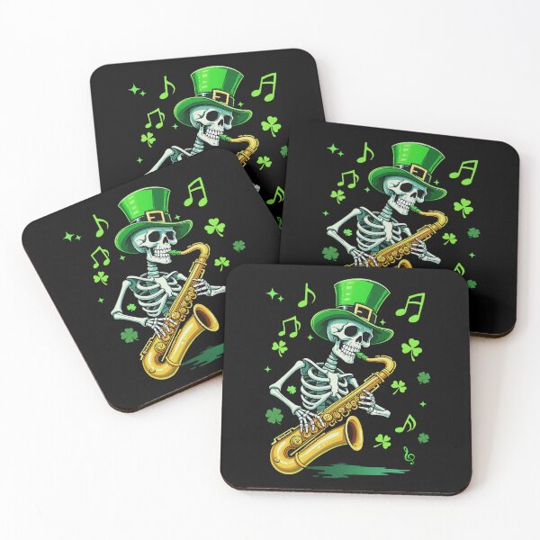 Item preview, Funny Skeleton playing saxophone, Gift Fou St Patreck's Day 2025 designed and sold by ArtByKatti.
