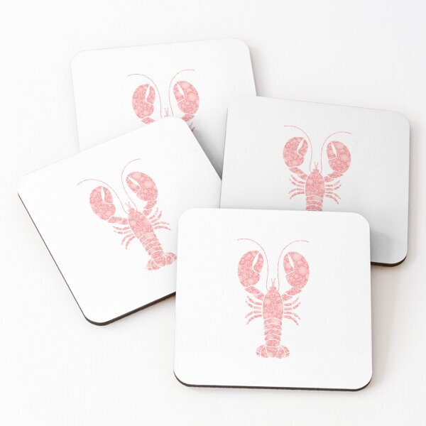 Item preview, Light Pink lobster with navy floral print on white background designed and sold by Giulia  Palazzo.