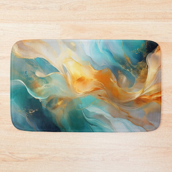 Item preview, Abstract Turquoise & Gold Elegance: A Bold Pattern of Sophistication designed and sold by Teemaniac.