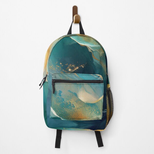 Item preview, Abstract Turquoise & Gold Elegance: A Bold Pattern of Sophistication designed and sold by Teemaniac.