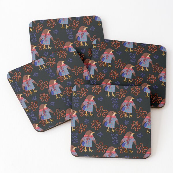 Item preview, Whimsical Dressed-Up Birds Pattern | Folk Art Aesthetic Illustration by jemma jamie skidmore  designed and sold by Jemma Jamie Skidmore.