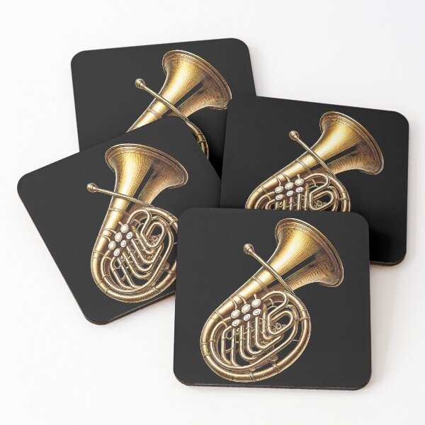 Item preview, Elegant French Horn Brass Instrument – Vintage Classical Music Artwork for Musicians, Orchestra Players, and Jazz Lovers designed and sold by DrawHandArt.