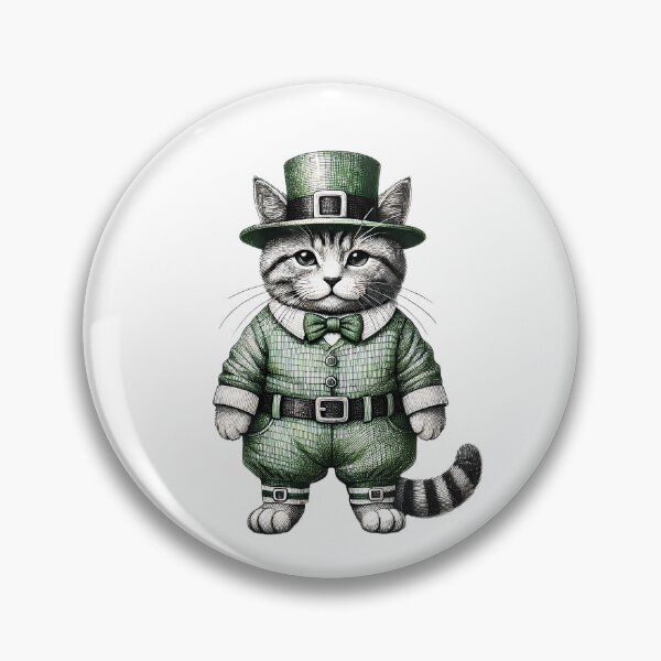 Aperçu de l'œuvre Chat porte-bonheur lutin – Le chaton de la Saint-Patrick créée et vendue par TSQ.