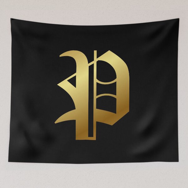 Item preview, Capital Letter P - Foil Gold Effect Gothic Blackletter Script / Old English Font designed and sold by STUDIO-72.