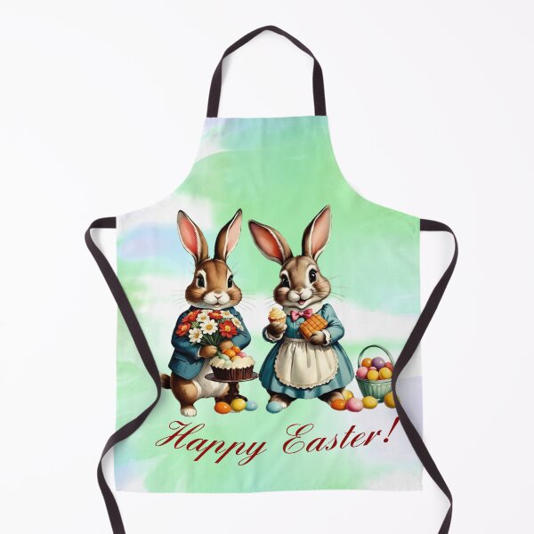 Item preview, Two Easter Bunnies Wishing a Happy Easter | Gift for Easter designed and sold by UnhingedBird.