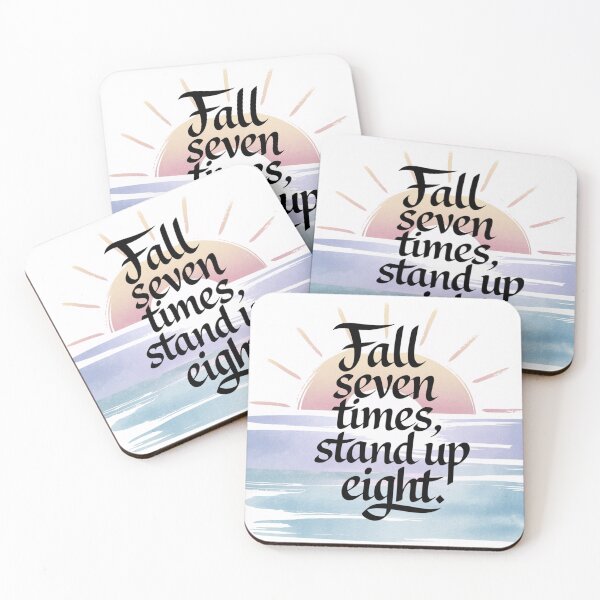 Item preview, "Fall Seven Times, Stand Up Eight" | Motivational Quote for Entrepreneurs | Resilience Startup Decor | Inspirational Office Art 2 designed and sold by TrendSh0p.