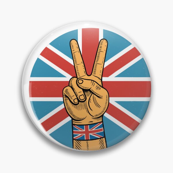 Artikelvorschau, Retro British Peace & Unity Sign ✌️ entworfen und verkauft von Timegraf.