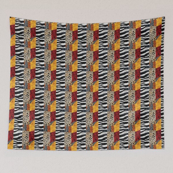 Item preview, Textile Collage of Wild Prints designed and sold by MidArtForge.