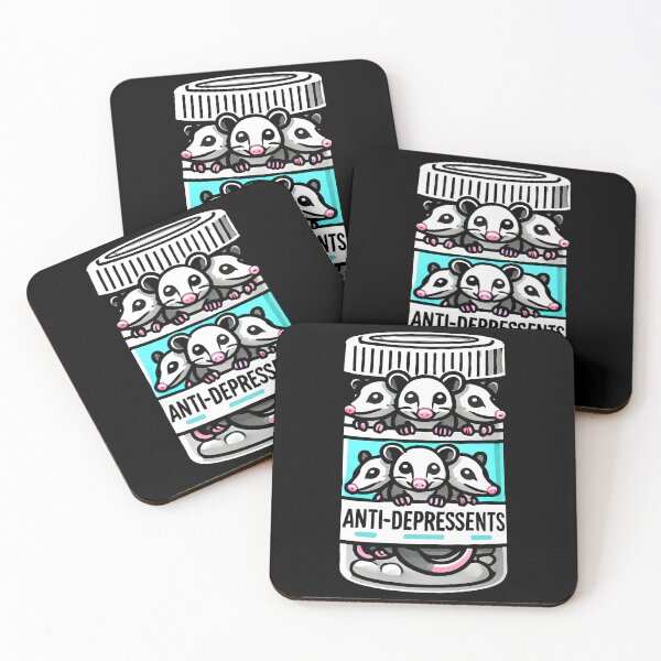 Item preview, Funny Anti-Depressants Opossum Design – Cute Mental Health Humor Art for Animal Lovers designed and sold by DrawHandArt.