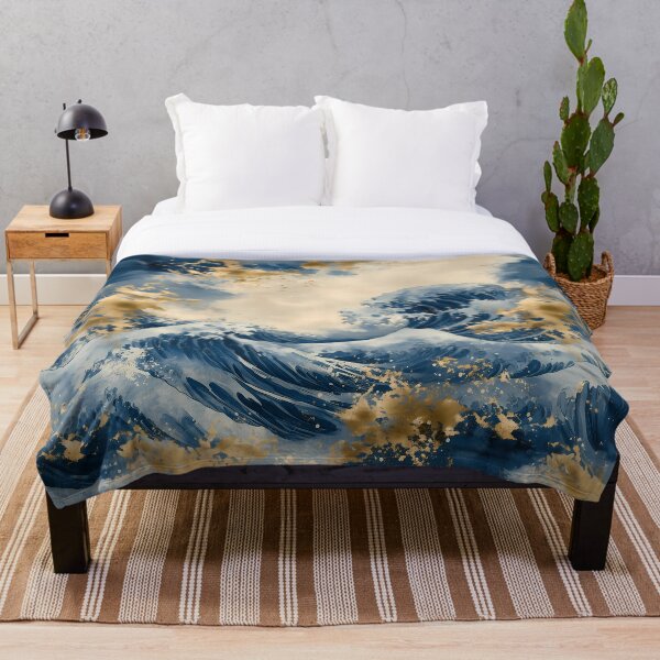 Item preview, Mareas doradas: elegante arte ondulatorio inspirado en La gran ola designed and sold by SweetRepeat.