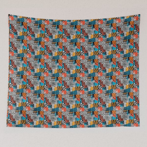 Item preview, Textile Collage of Wild Prints designed and sold by MidArtForge.