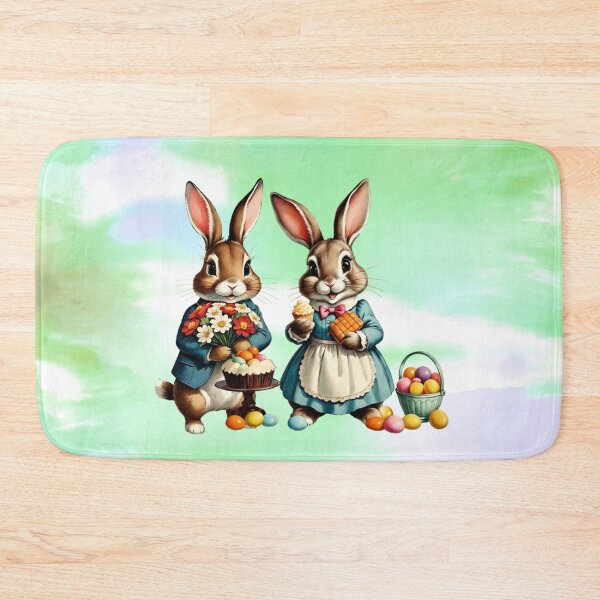 Item preview, Two Easter Bunnies Wishing a Happy Easter | Gift for Easter designed and sold by UnhingedBird.