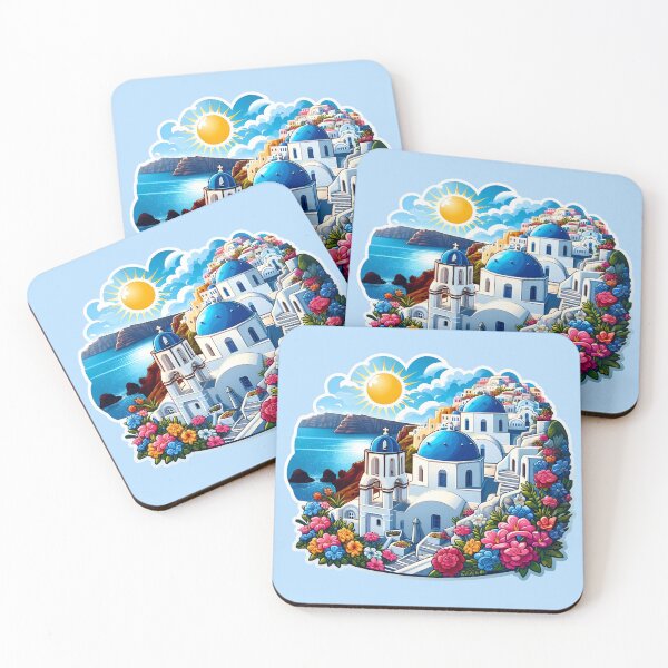 Item preview, Breathtaking Santorini – Vibrant Greek Island Scenery designed and sold by Illustrobe.