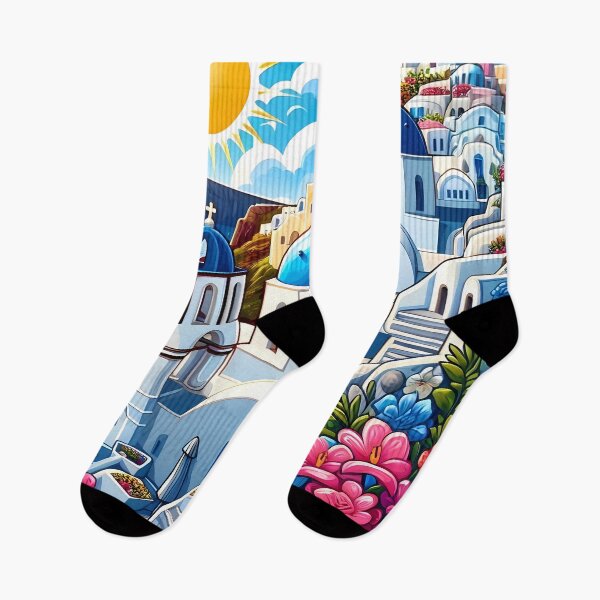Item preview, Breathtaking Santorini – Vibrant Greek Island Scenery designed and sold by Illustrobe.