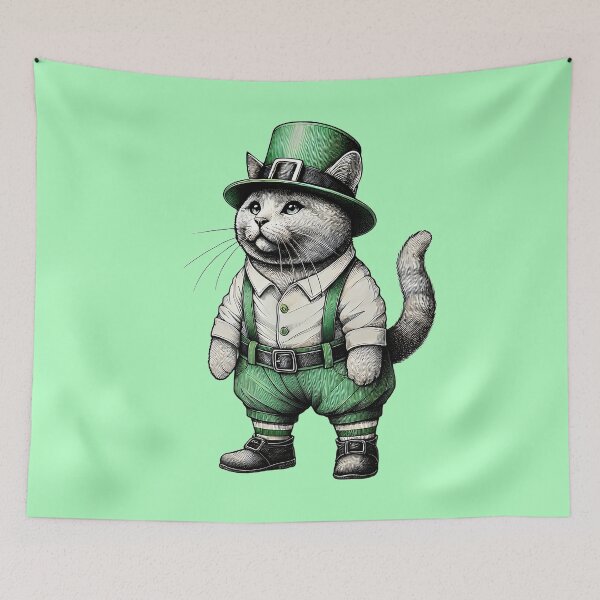 Item preview, Lucky Kitty: St. Patrick’s Day Cat designed and sold by TSQ.