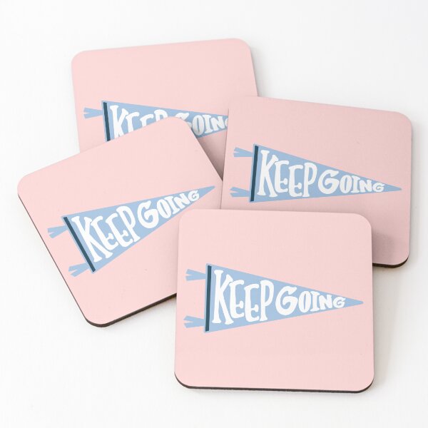 Item preview, KEEP GOING Light Blue Pennant Flag on pink  designed and sold by Giulia  Palazzo.