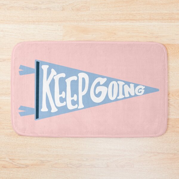 Item preview, KEEP GOING Light Blue Pennant Flag on pink  designed and sold by Giulia  Palazzo.