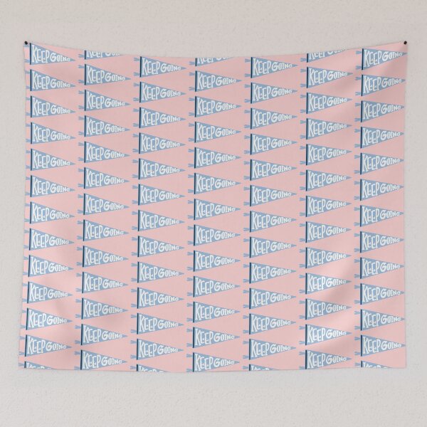 Item preview, KEEP GOING Light Blue Pennant Flag on pink  designed and sold by Giulia  Palazzo.