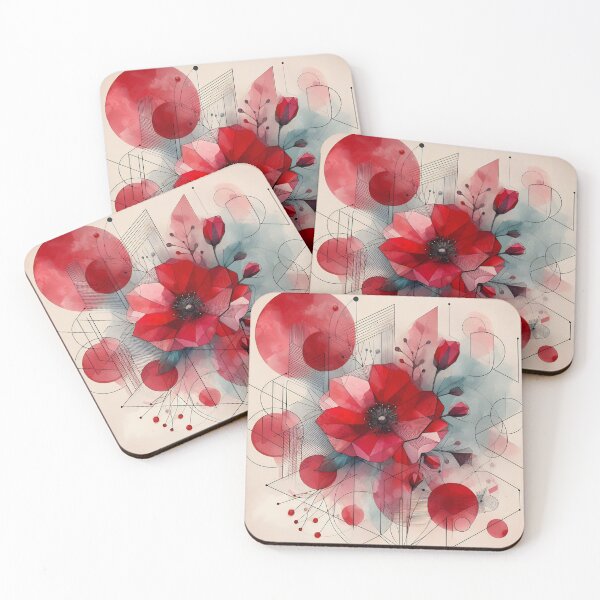 Item preview, Modern Floral Red Abstract Flowers  designed and sold by GraphicsClub.