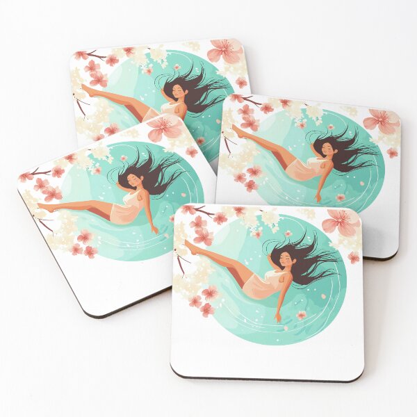 Item preview, Spring Blooms and Floaty Naps Beautiful Dreamer on her side designed and sold by Vicki Noble Art.