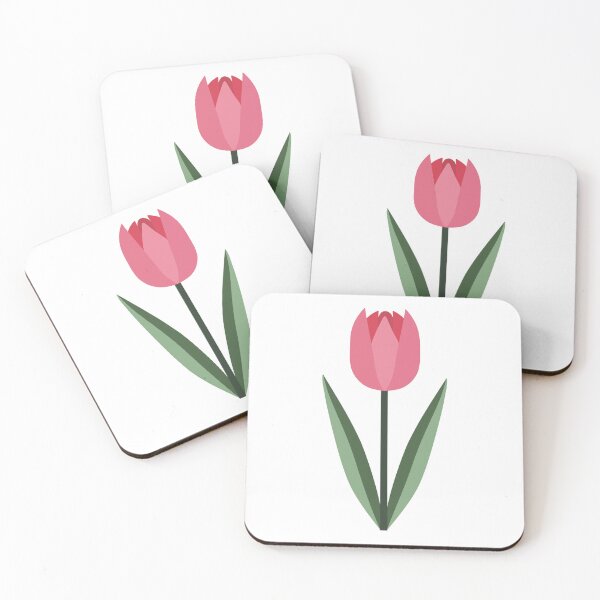 Item preview, Geometric Pink Tulip - Modern Floral Design designed and sold by Fikuall.