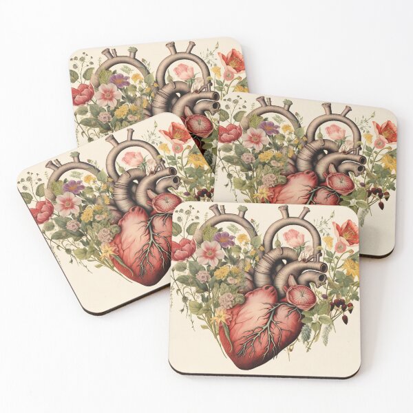 Item preview, Valentines day card. Anatomical heart with flowers. designed and sold by anytka.