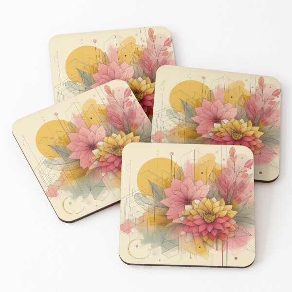 Item preview, Modern Floral Yellow Pink Abstract Flowers  designed and sold by GraphicsClub.