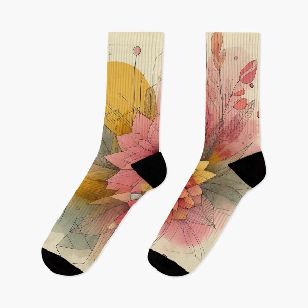 Item preview, Modern Floral Yellow Pink Abstract Flowers  designed and sold by GraphicsClub.