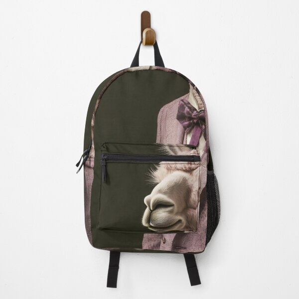 Item preview, A llama dressed in a suit and bow tie poses confidently against a dark background in a whimsical setting designed and sold by anytka.