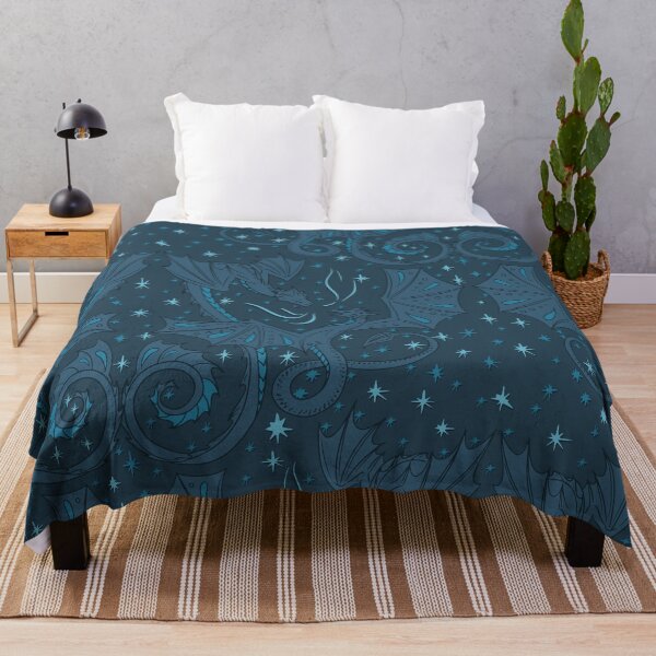 Item preview, Dragon Duel - Mystic Blaze in Dark Blues designed and sold by wild.geranium.design.