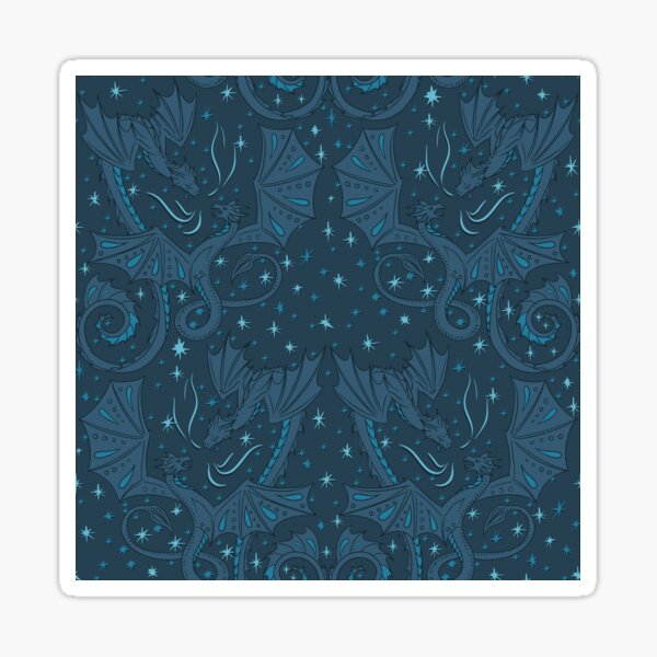 Artikel-Vorschau von Drachenduell – Mystic Blaze in dunklem Blau, designt und verkauft von wild.geranium.design.