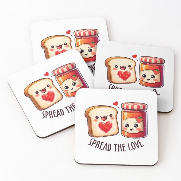 Item preview, Spread the Love, Bread and Strawberry Jam Pun | designed and sold by Lotta Luxxa Lifestyle.