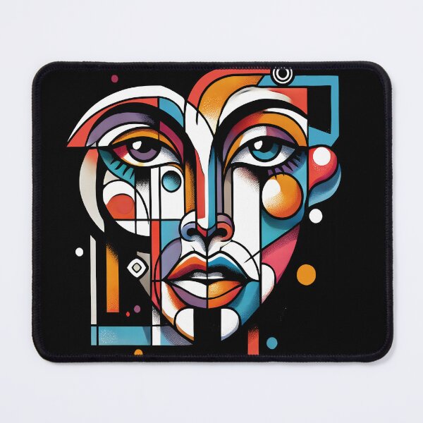 Item preview, Abstract Feminine Power – Vibrant Cubist Face Art designed and sold by DrawHandArt.