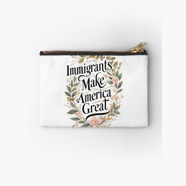 Item preview, Immigrants Make America Great - Delicate Floral Frame Design designed and sold by MOBI-CASE.