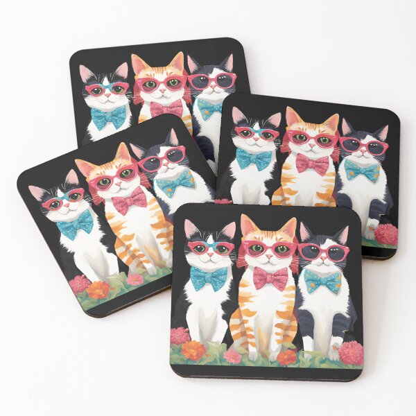 Item preview, Stylish Cats in Bow Ties and Sunglasses designed and sold by SkylarAstri.