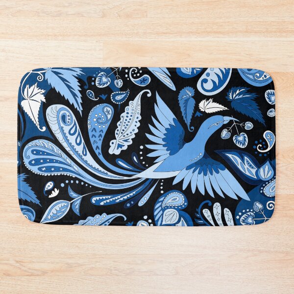 Item preview, birds and begonia paisley - blue designed and sold by kobyakov.